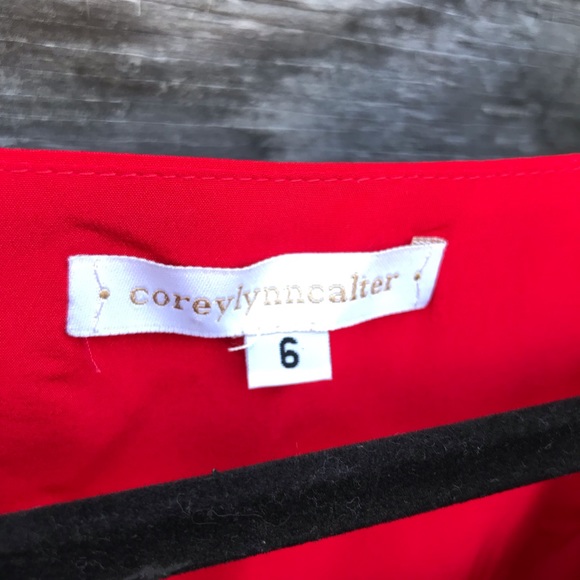 Anthropologie Corey Lynn Carter Red Silk Patchwork Mini dress - Picture 3 of 5